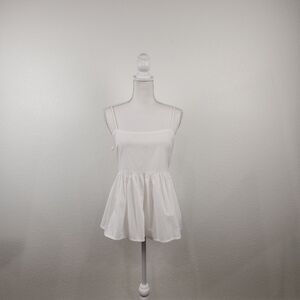 ASOS White Spaghetti Strap Baby Doll Top Size 8